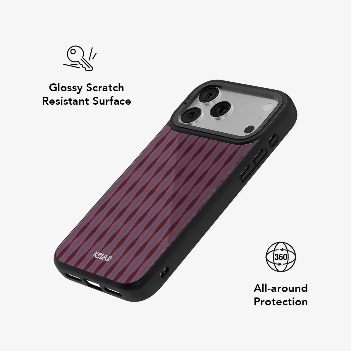 Mulberry | Burgundy Phone Case with Wavy Textured Design