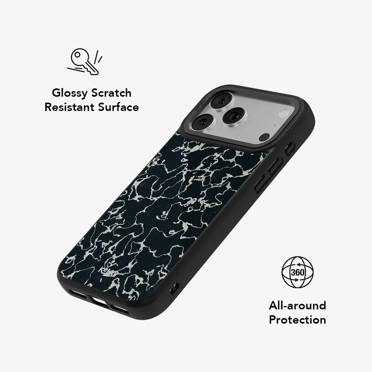 Obsidian Vein | Abstract Black Marble Phone Case