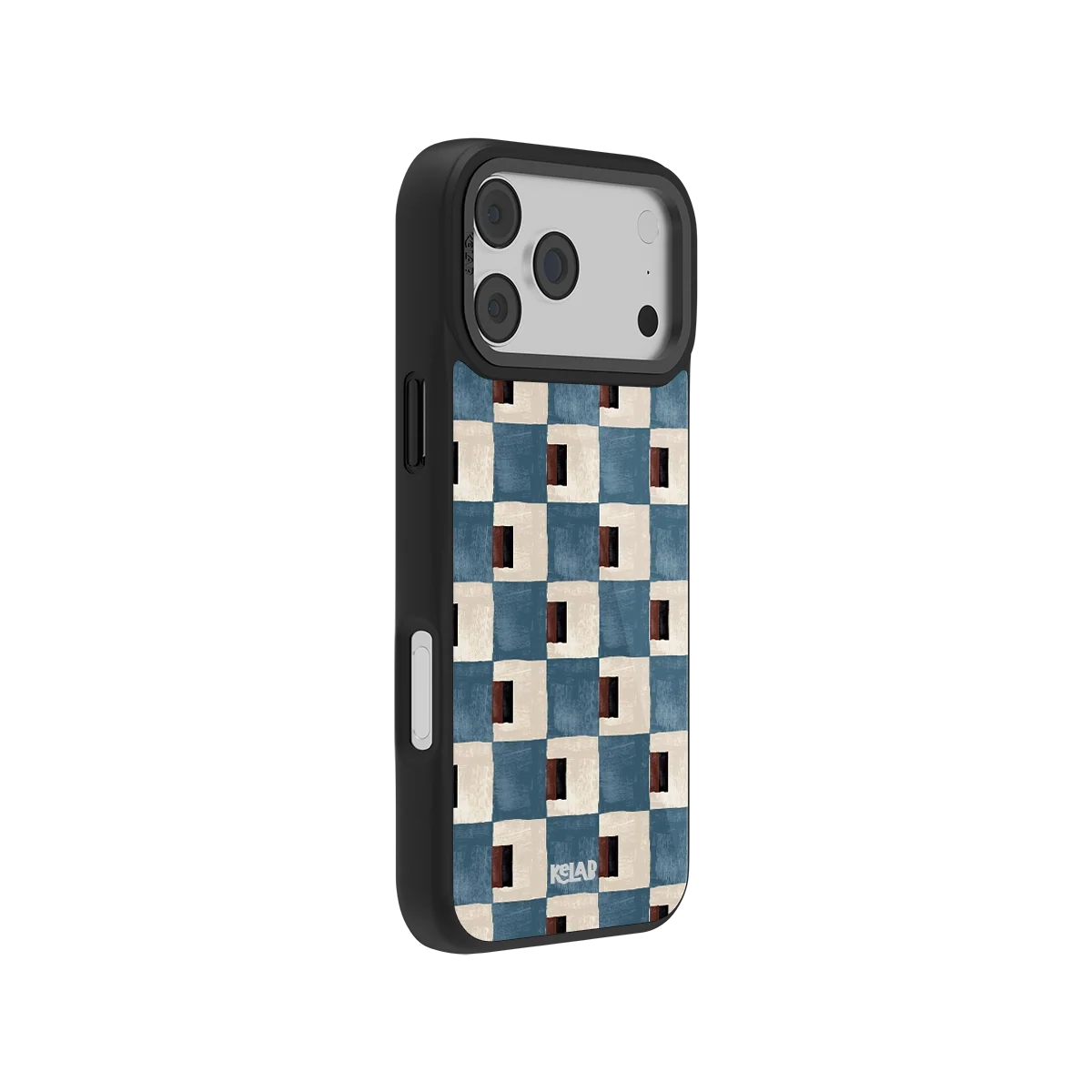 Terra Teal | Teal & Brown Checkered iPhone Case