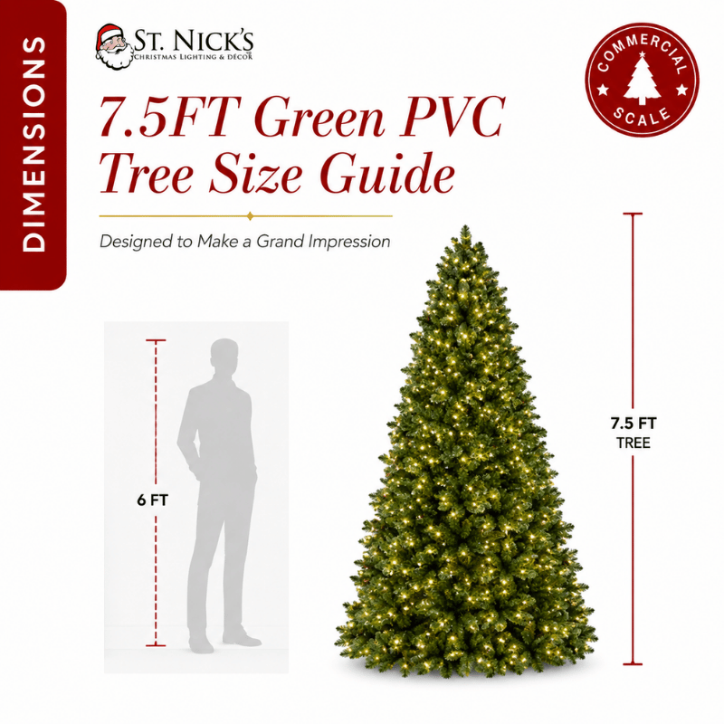 7.5 FT Green PVC Artificial Christmas Tree