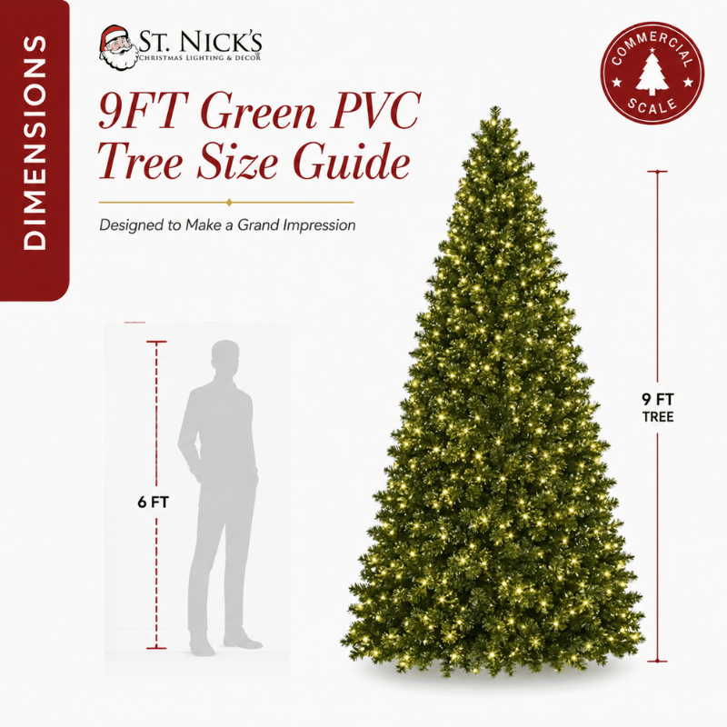 9FT PVC Artificial Christmas Tree Green