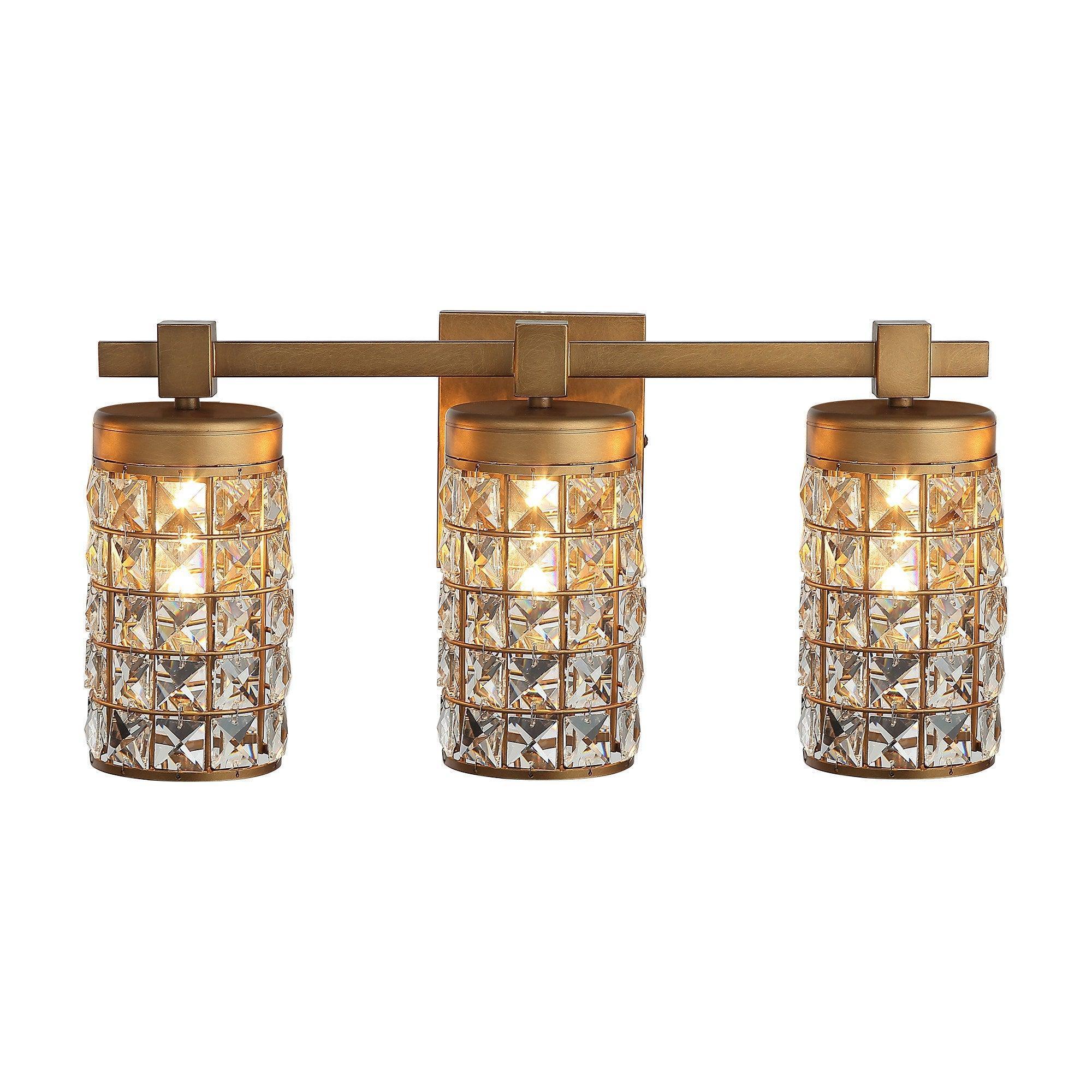 3-Light Modern Golden Linear Vanity Lights Wall Light