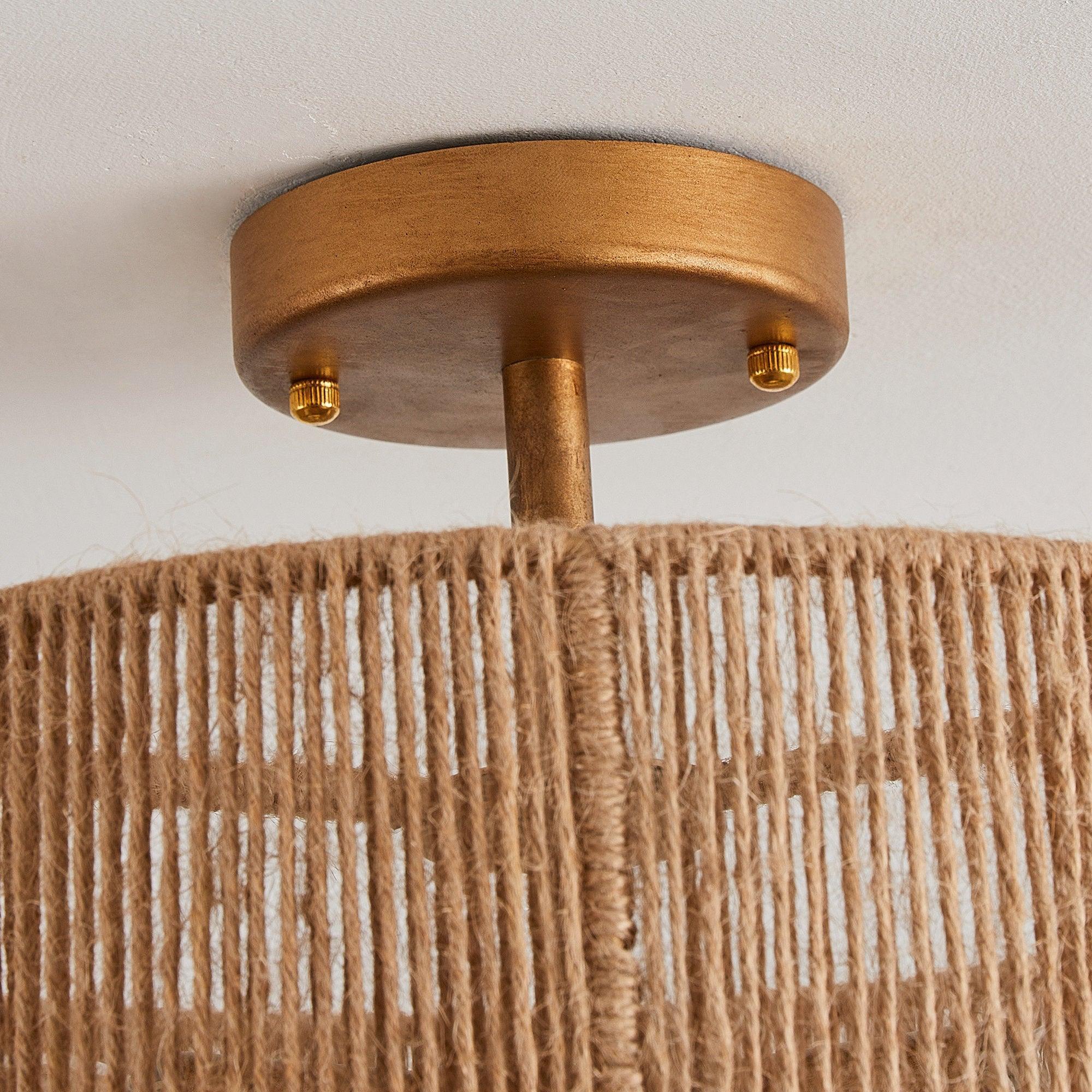 3-Light Traditional Farmhouse Wabi-Sabi Flush Mount Light