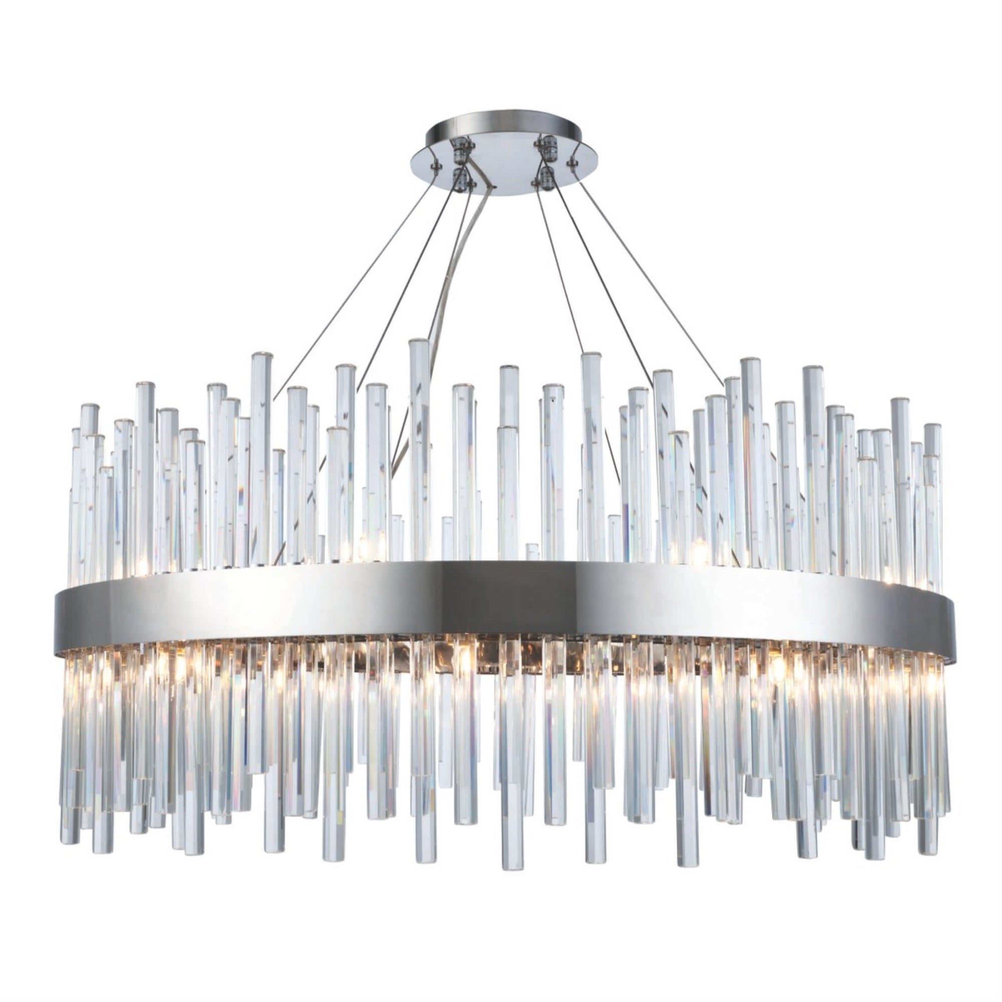 Elegant Lighting Dallas Eighteen Light Chandelier - Silver, Model 3000D32C
