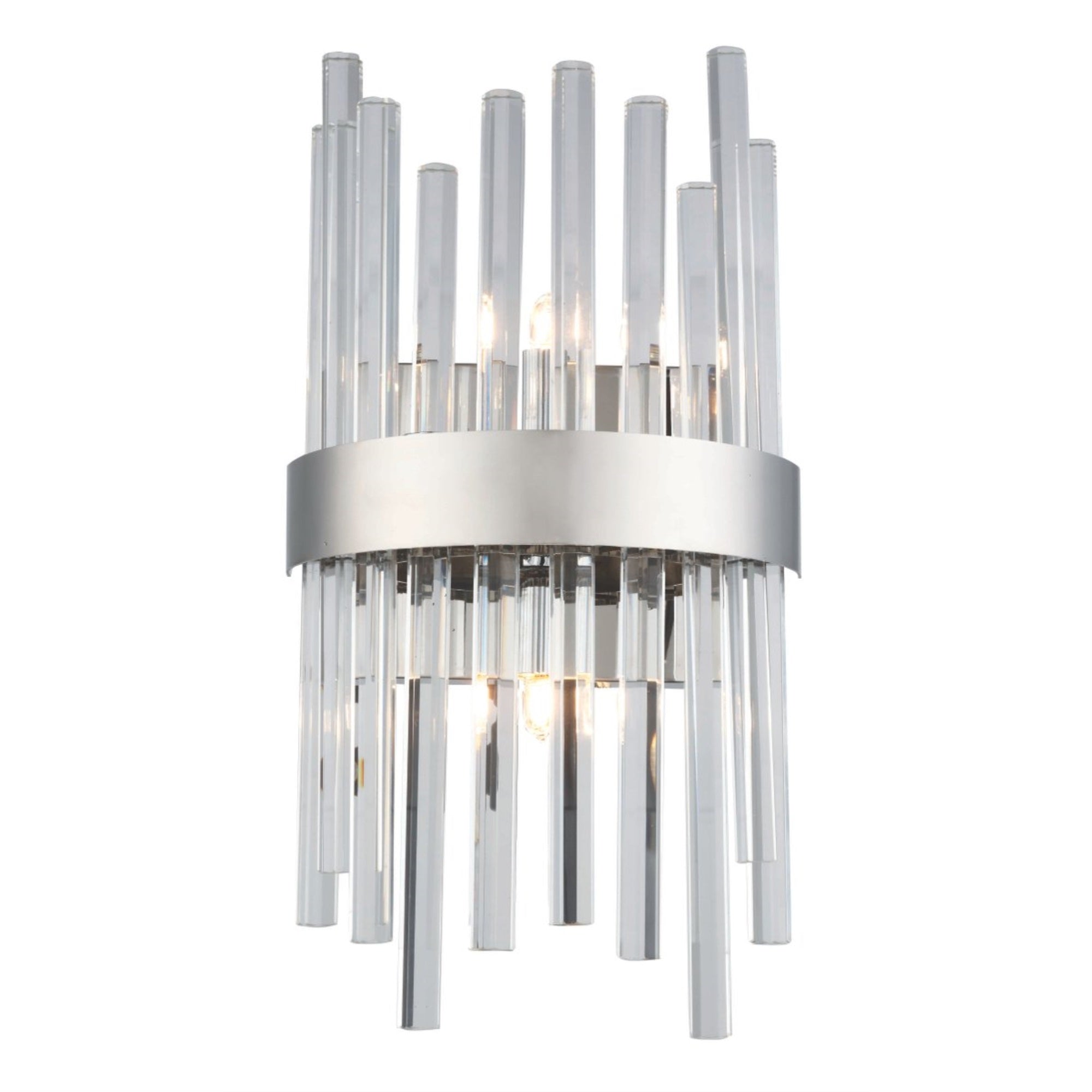 Dallas 2 light Chrome and Clear Wall Sconce Clear Royal Cut Crystal