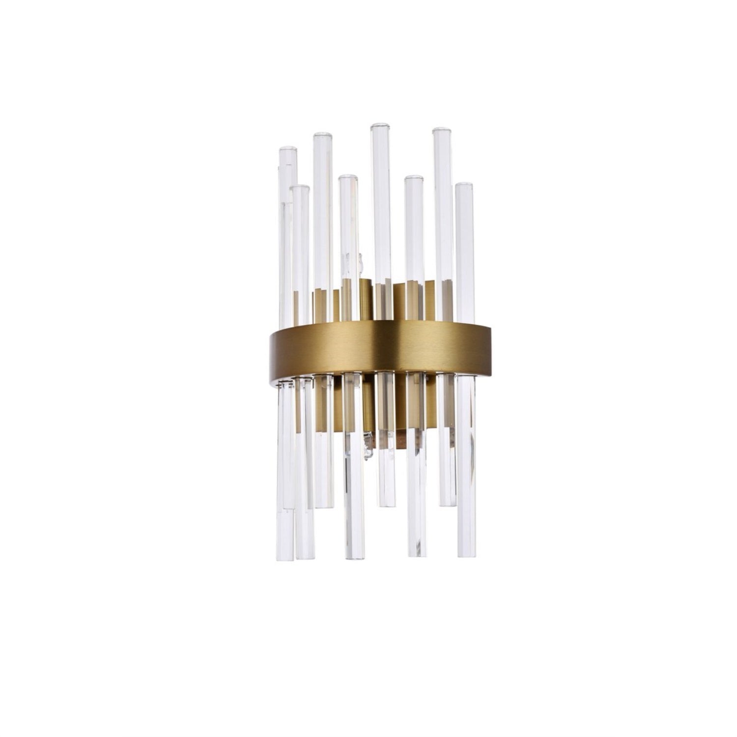 Elegant Lighting Gold & Clear Wall Sconce, Modern 2 Light Fixture With Royal Cut Crystal