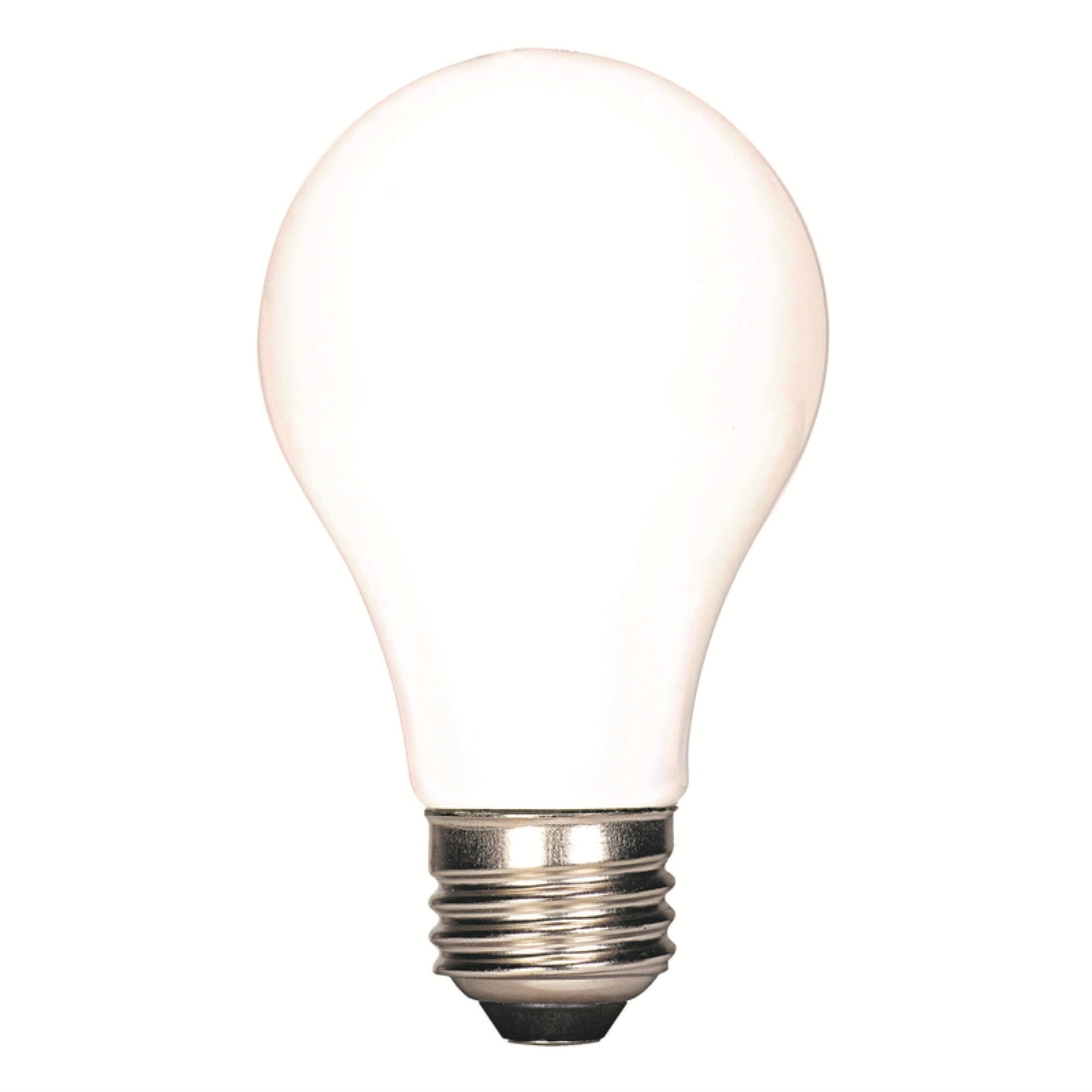 Satco Medium Light Bulb S21714, Frosted White Glass Finish