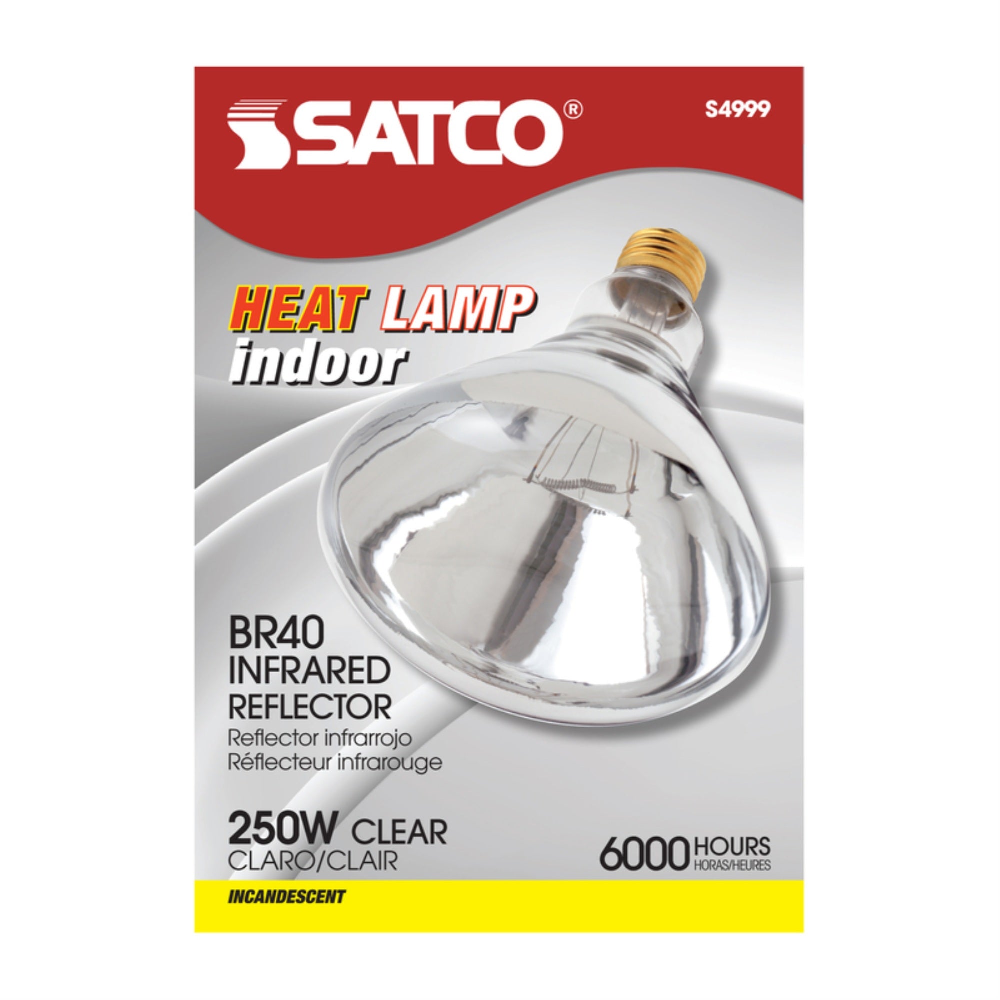 Satco S4999 Medium Light Bulb, Bronze Finish, 6.5&quot;, Clear Heat, 1 Count