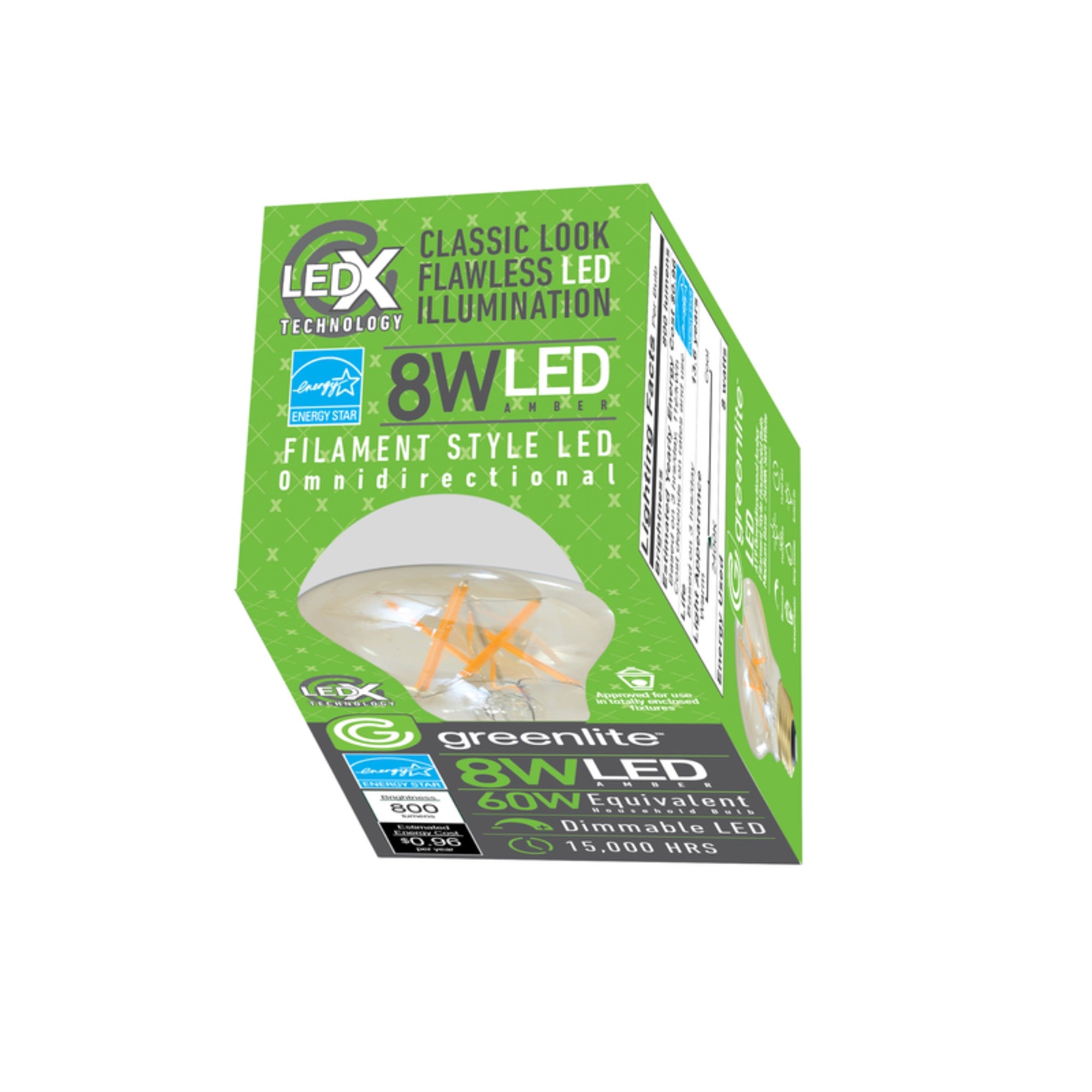 Greenlite A19 E26 (Medium) Led Bulb Amber 60 Watt Equivalence 1 Pk - Case Of: 1;