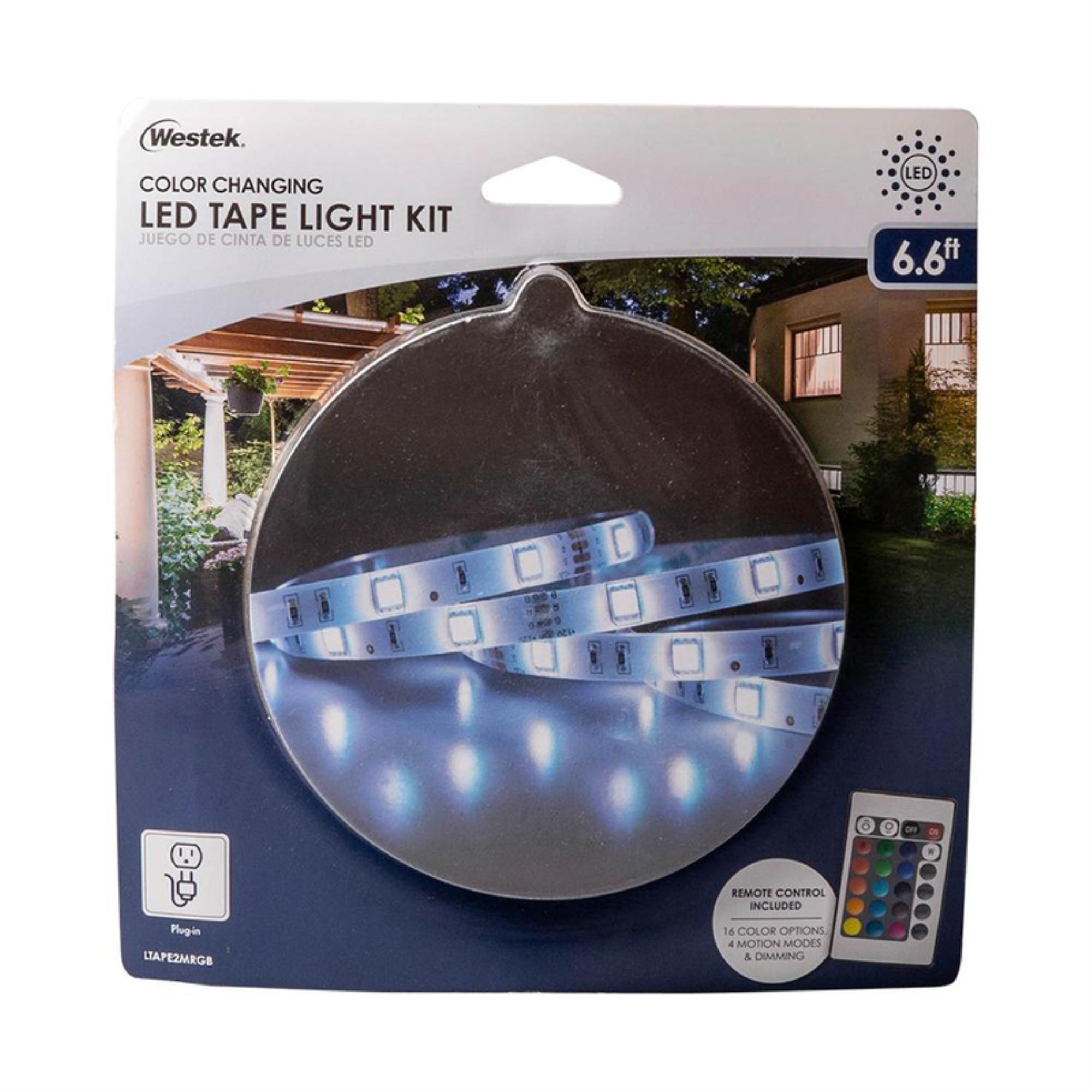 Westek LED RGB Tape Light 2M, Polyamide Imide, White, Model LTAPE2MRGB
