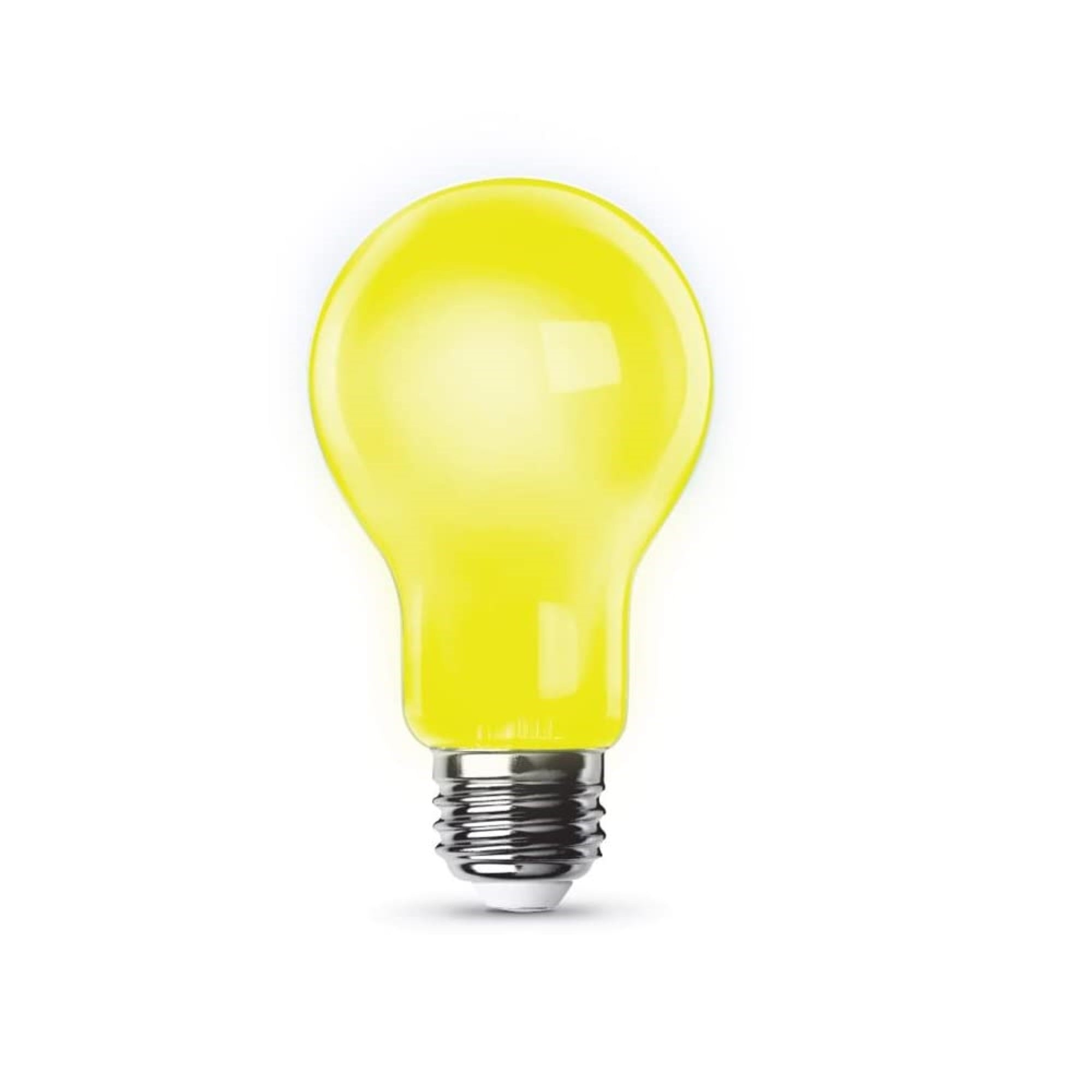 Feit Electric A19 LED Bug Light Bulb, 100W Equivalent, Dimmable, E26 Base, 800 Lumens, Yellow, Pack of 1, Model A19100/