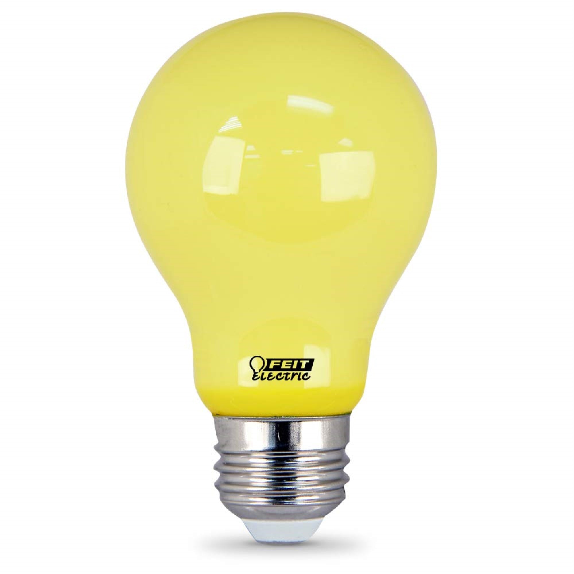 Feit Electric A19 Outdoor LED Bug Light, 60W Equivalent, Yellow, E26 Base, 1 Count, Model A19/BUG/LED