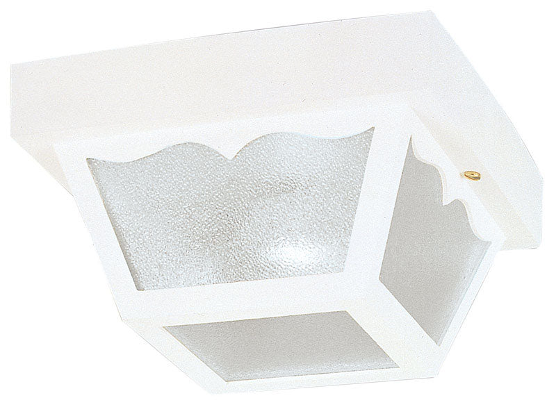 Westinghouse Outdoor Poly Ceiling Fixture, 8-1/4&quot; White, Uses 1 Med Base A19 B13 Bulb