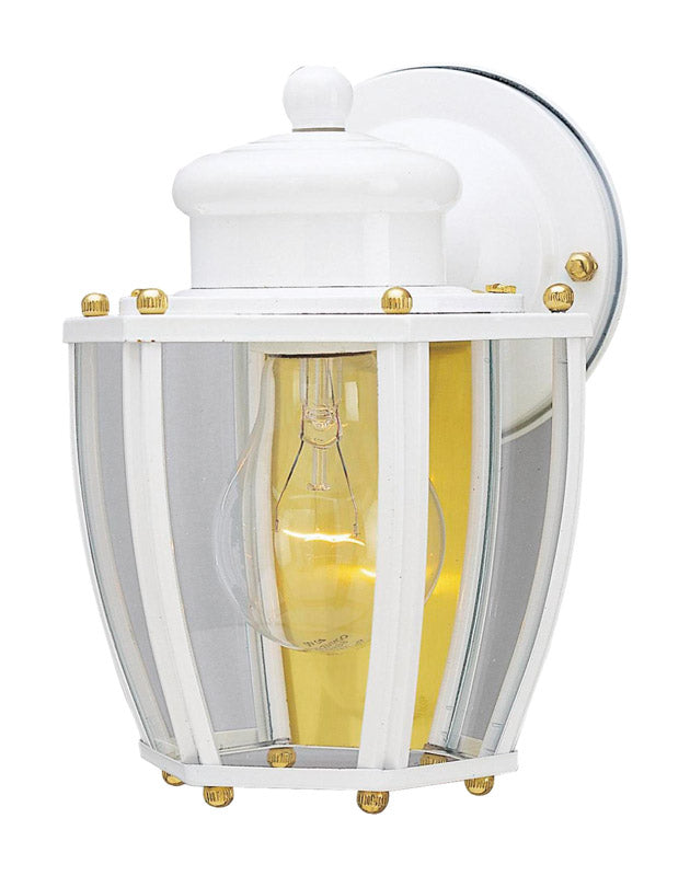 Westinghouse One-Light Wall Lantern, White Plastic Outdoor Lighting Fixture