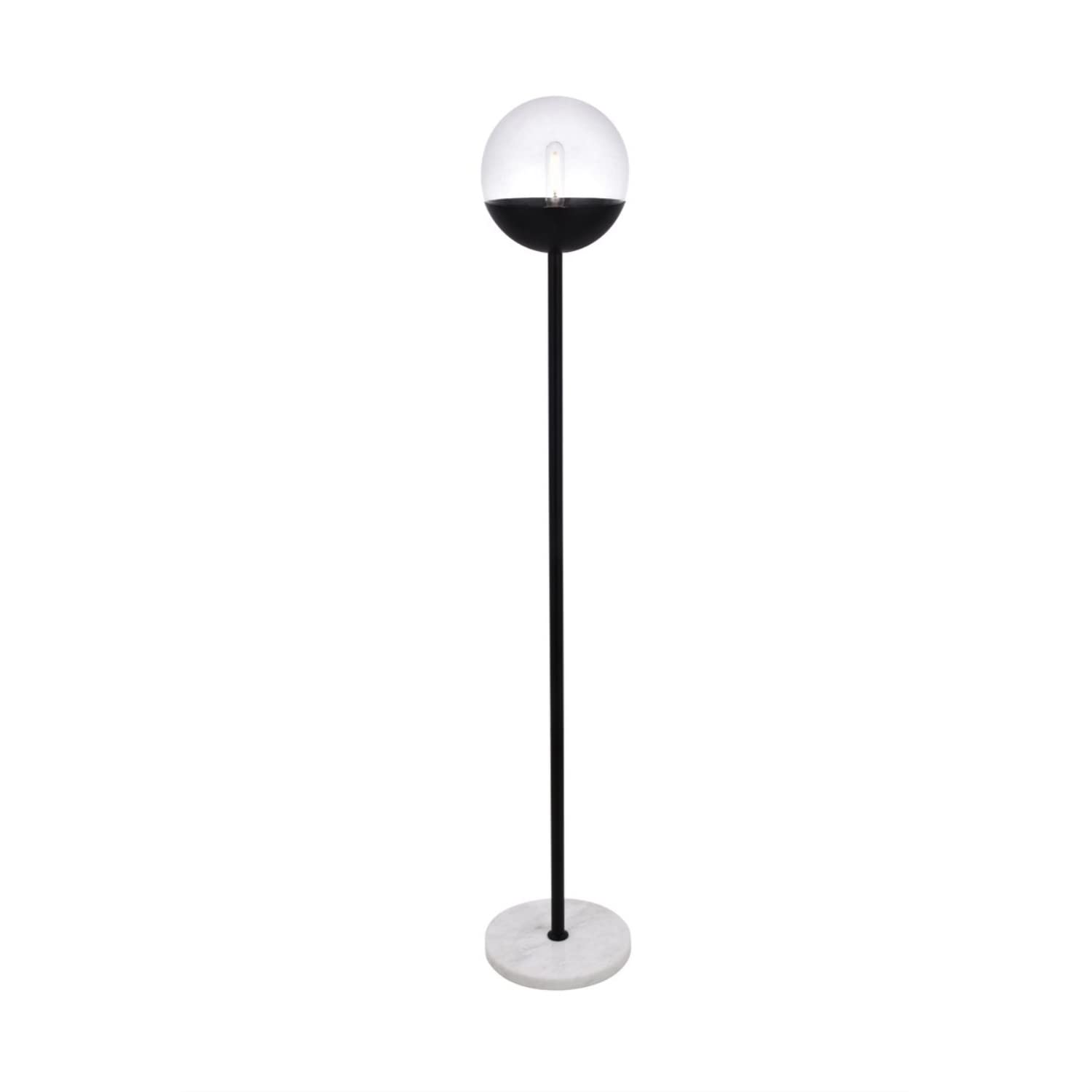 Living District Indoor Modern Home Decor Bright Eclipse 1 Light Black Floor Lamp with Clear Glass