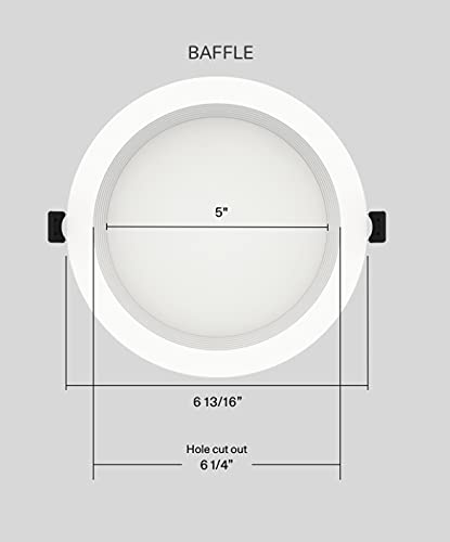 Rab Wfrl6R139Fa120Wb Edge-Lit Wafer Cct Field Adjustable, 2700/3000/3500/4000/5000K All-In-One, No Housing Required (Baffle, 6")
