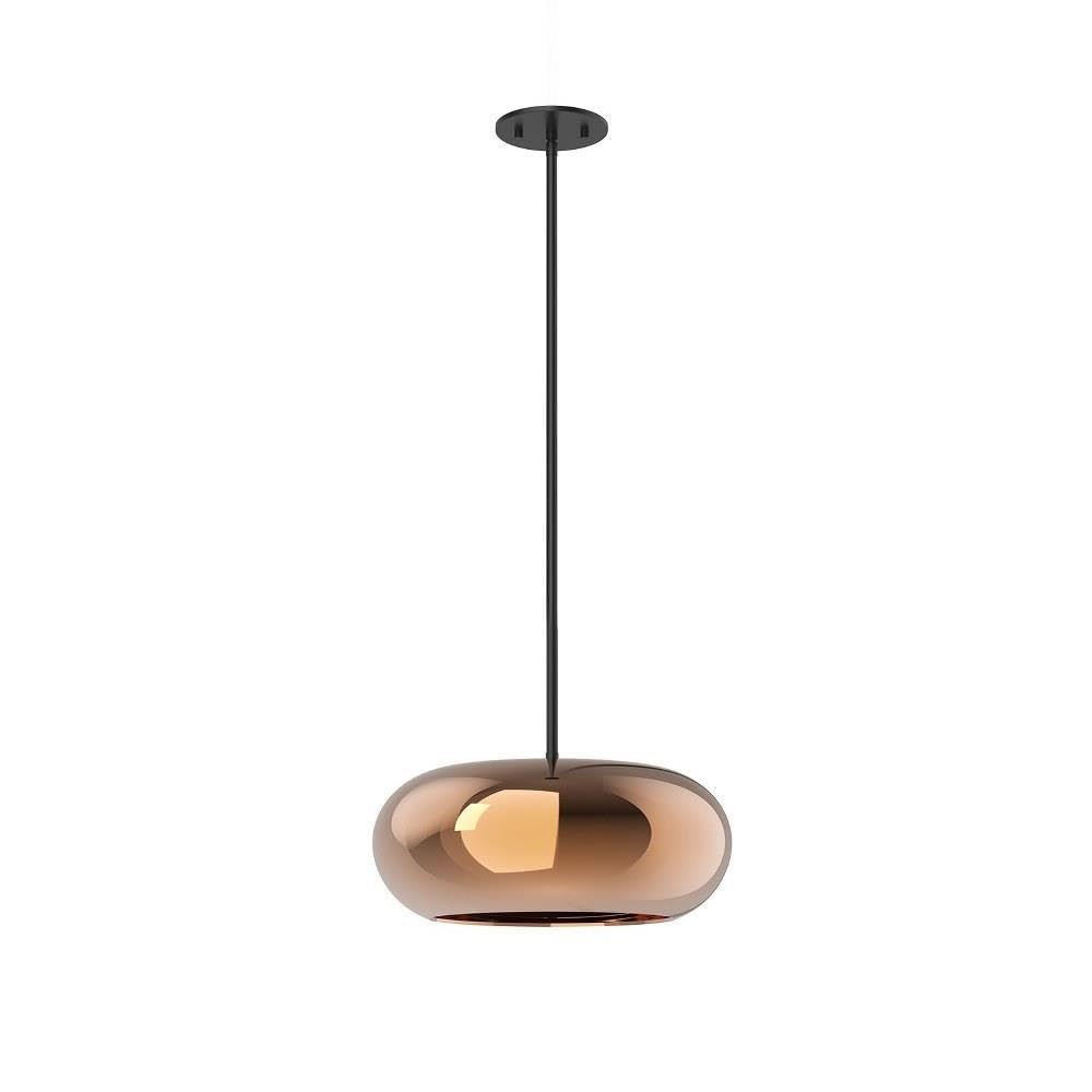 Kuzco Lighting Trinity - 21W LED Pendant-6.13 Inches Tall and 14.25 Inches Wide-Black Finish-Copper Glass Color