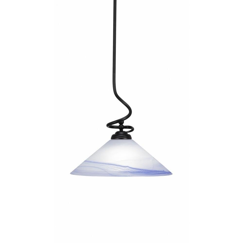 Toltec Lighting Capri 1 Light Pendant in Matte Black (900-MB-514)