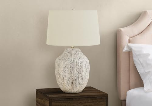 Monarch Specialties I 9719 Lightingtable Lamp, Cream Ceramic, Ivory/Cream Shade, Transitional