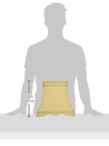 Royal Designs Rectangle Gallery Designer Lamp Shade, Antique Gold, (8 X 6) X (12 X 8) X 11