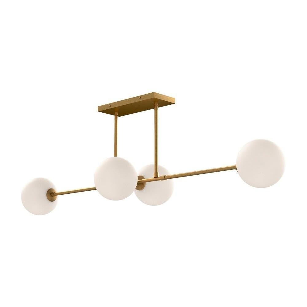 Alora Mood LP549448AGOP Cassia Pendant, Aged Gold/Opal Matte Glass