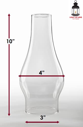 Light Of Mine - 3&quot; X 10&quot; Regular Oil Lamp Replacement Chimney (3&quot; X 10&quot; Reg.)