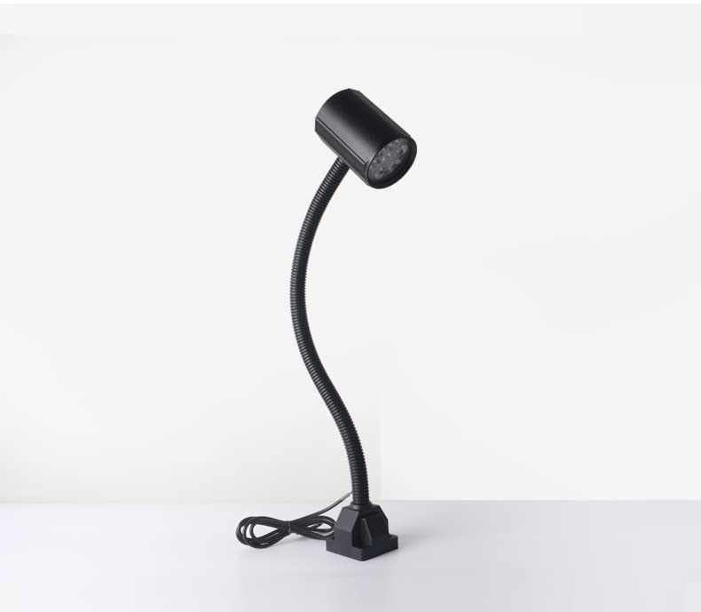 120V Led Machine Light, 9W Milling Light, Ip66 Water Proof Flexible Gooseneck Lamp For Lathe Drill Press, Industrial Lighting,Wi