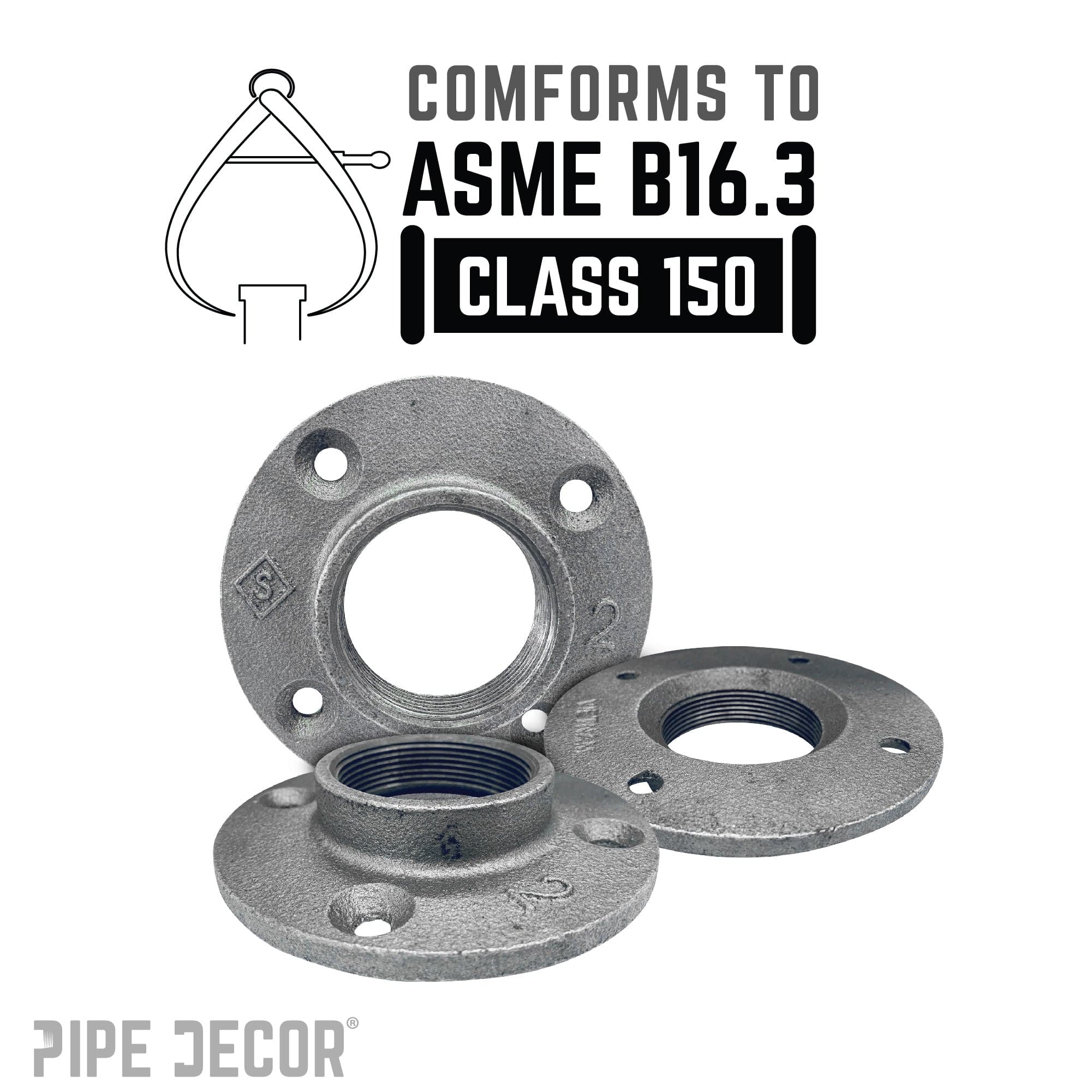 2 in. Black Floor Flange
