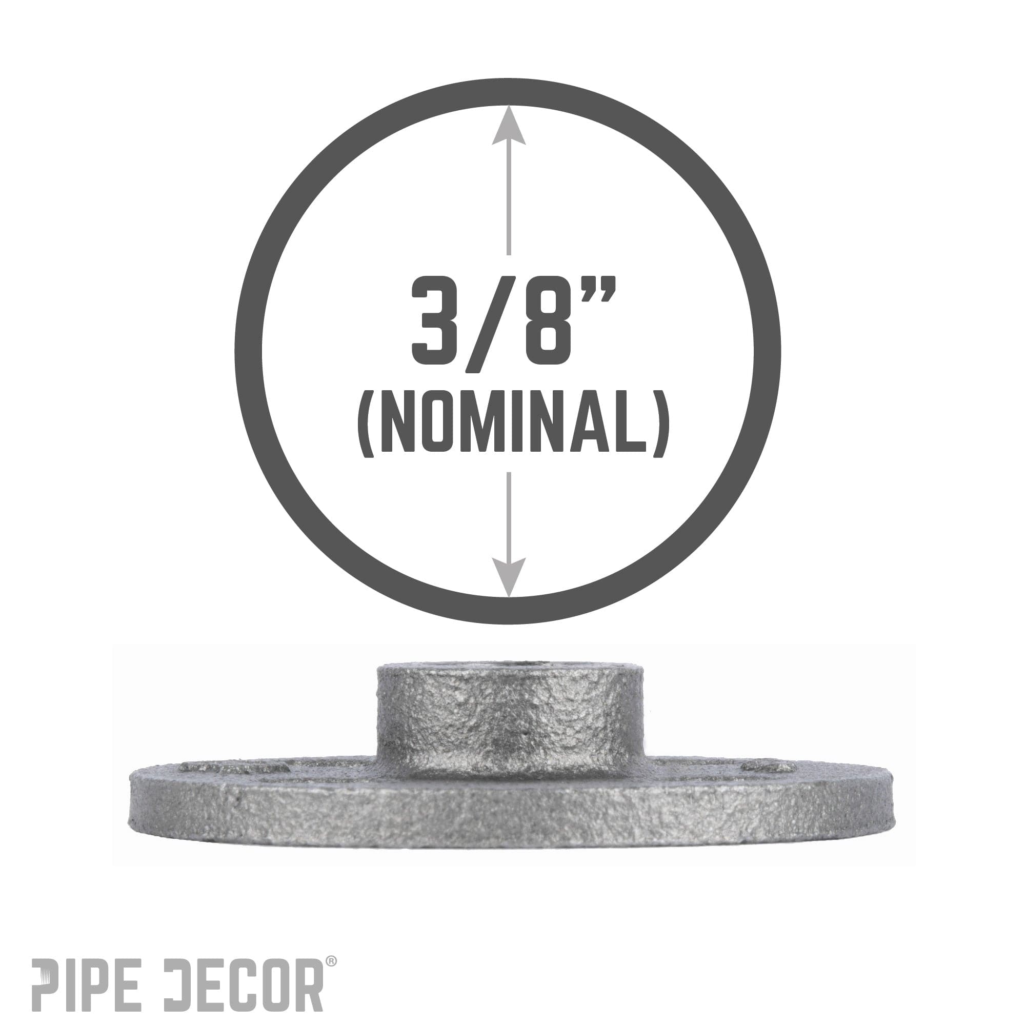 3/8 in. Black Floor Flange