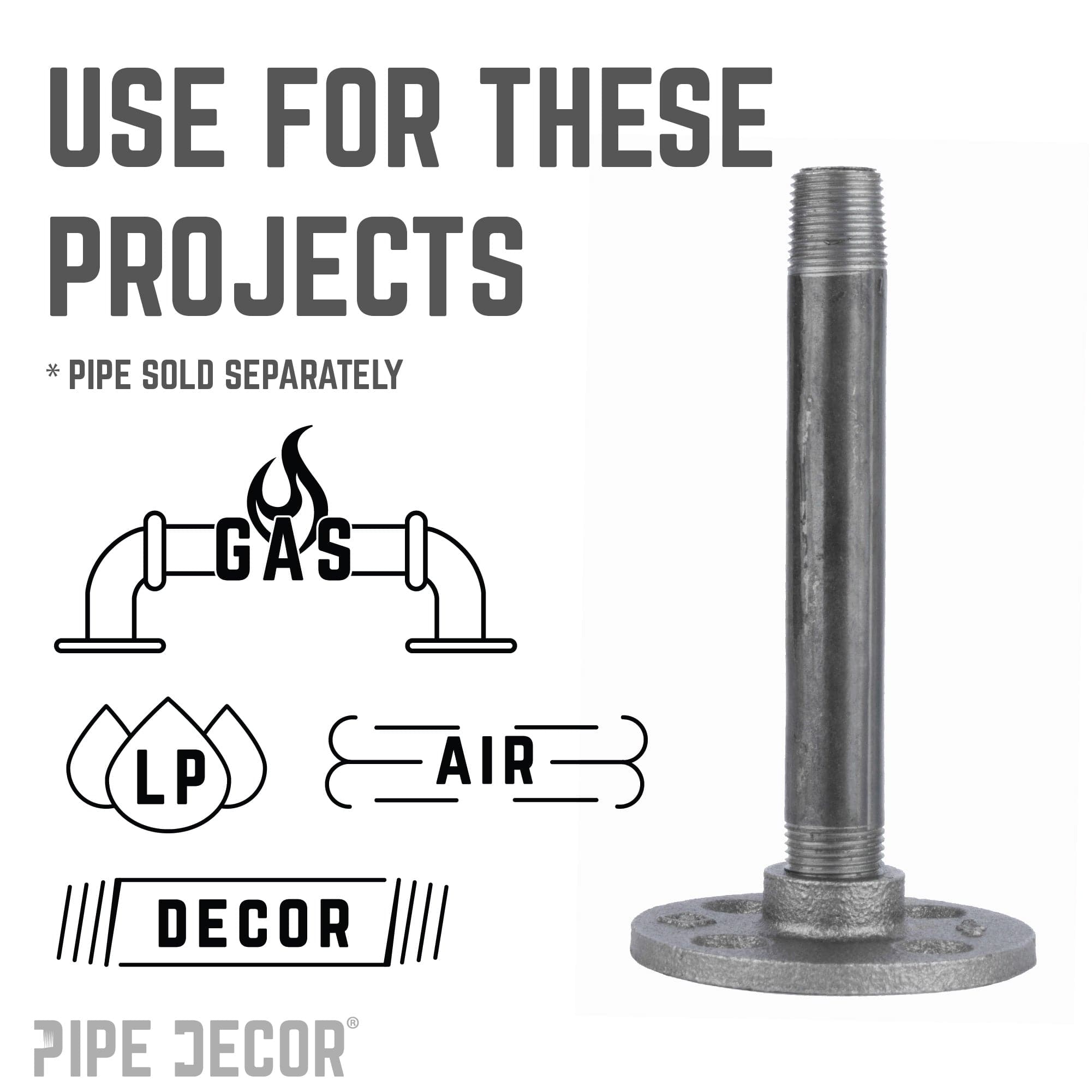 3/8 in. Black Floor Flange