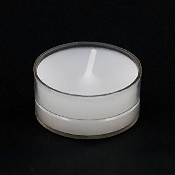 Stock Your Home White Tea Light Unscented Candles Burn 4.5 Hour Set Of 50 In Clear Cups