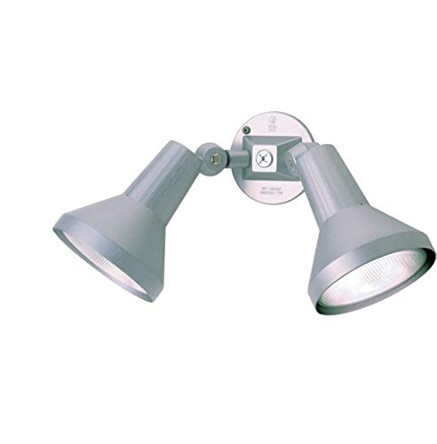 Ciata 15in Outdoor Security Flood Light, 2 Head, Heavy Duty Cast Aluminum, 150W PAR38, Weather Proof, Gray Finish, Model 817354029041