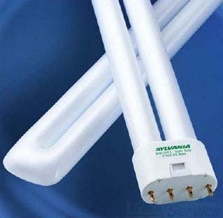 SYLVANIA Compact Fluorescent Light Bulb, 4 Pin Base, 3500K White, Model 20582, Case of 10