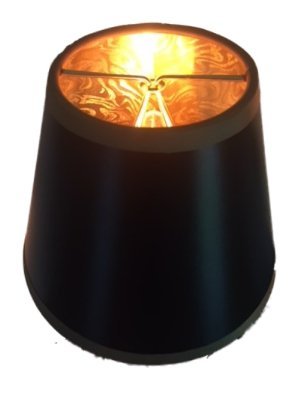 Upgradelights Chandelier Shade Set of 6, Black with Gold Trim, 5 Inch, Parchment Material