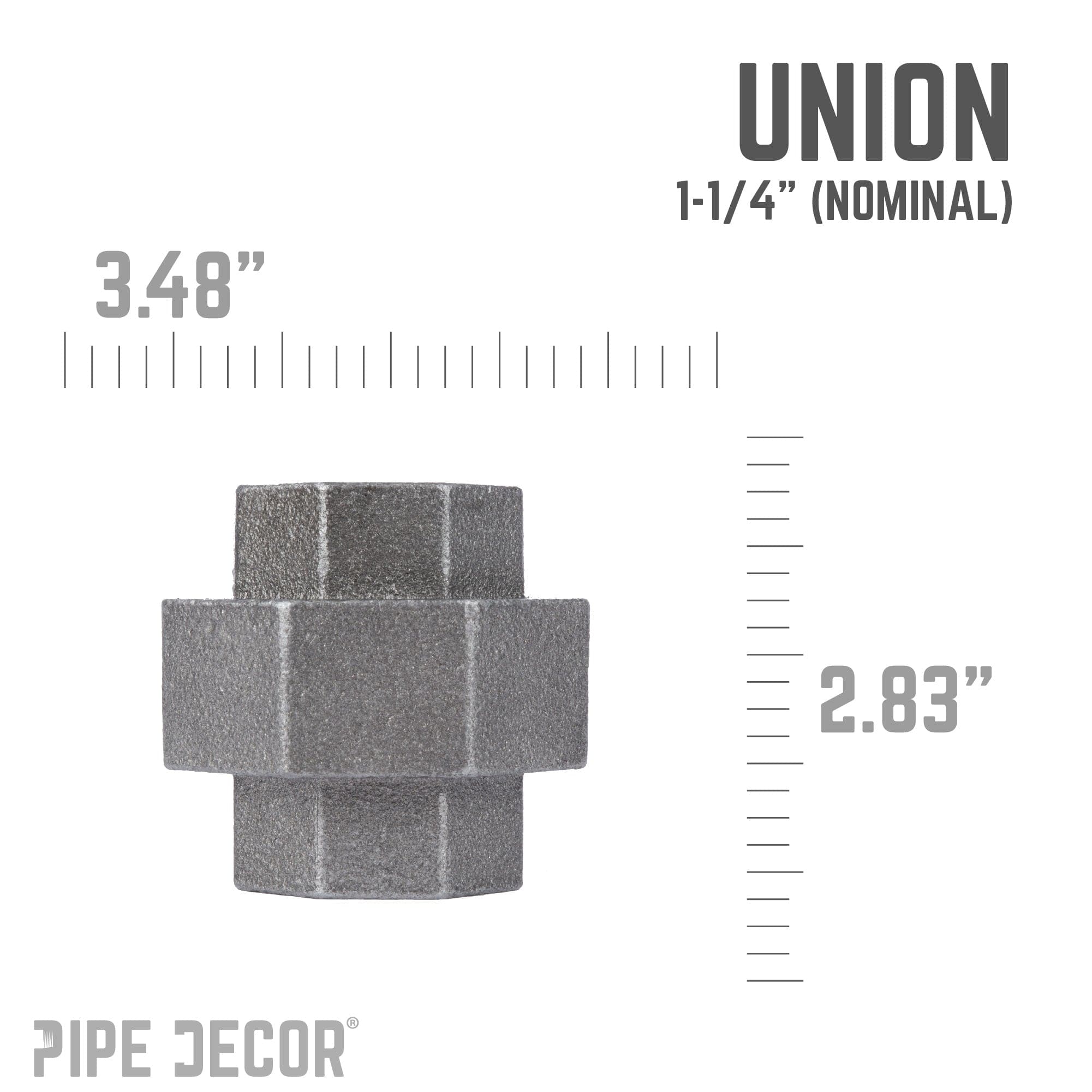 1 1/4 in. Black Union