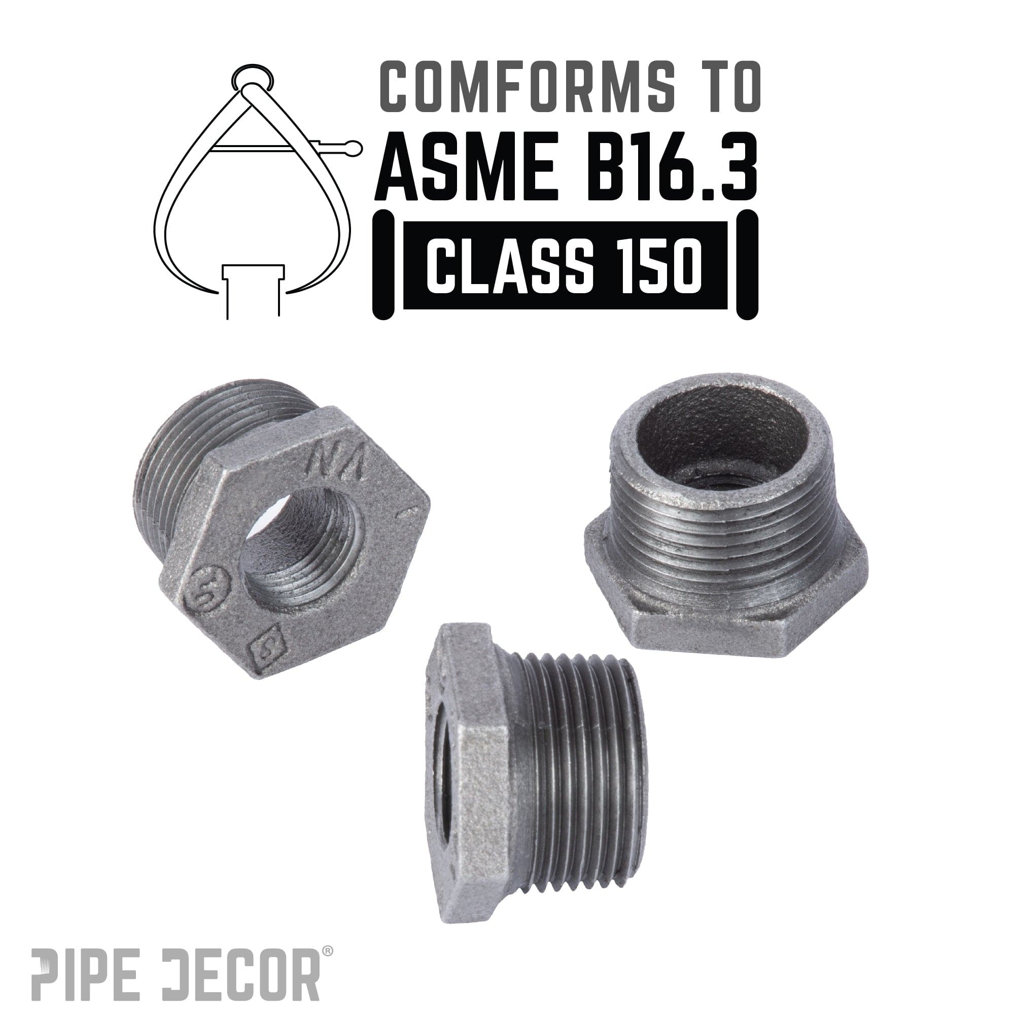 1 1/2 in. x 1/2 in. Black Bushing