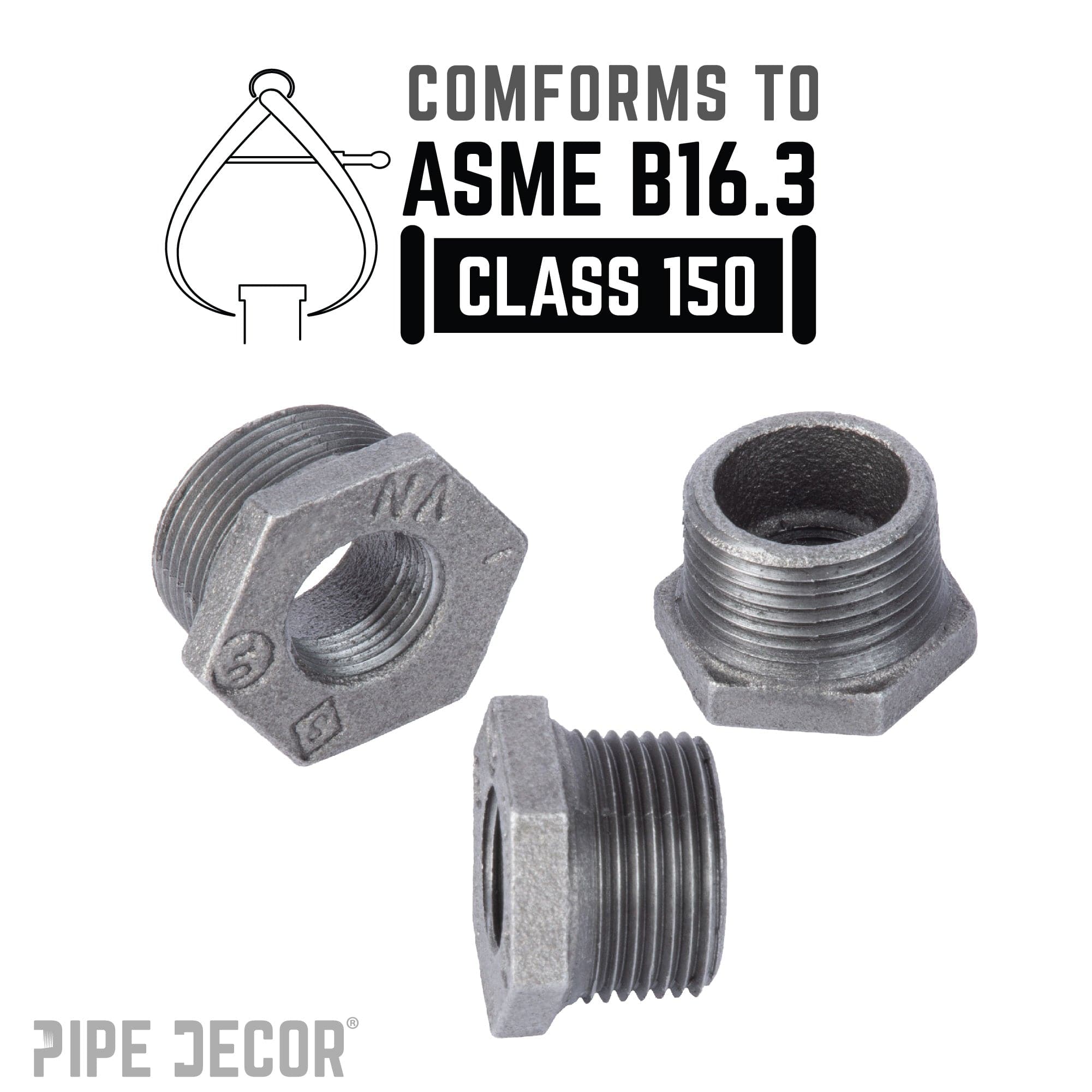 2 in. x 1 1/2 in. Black Bushing