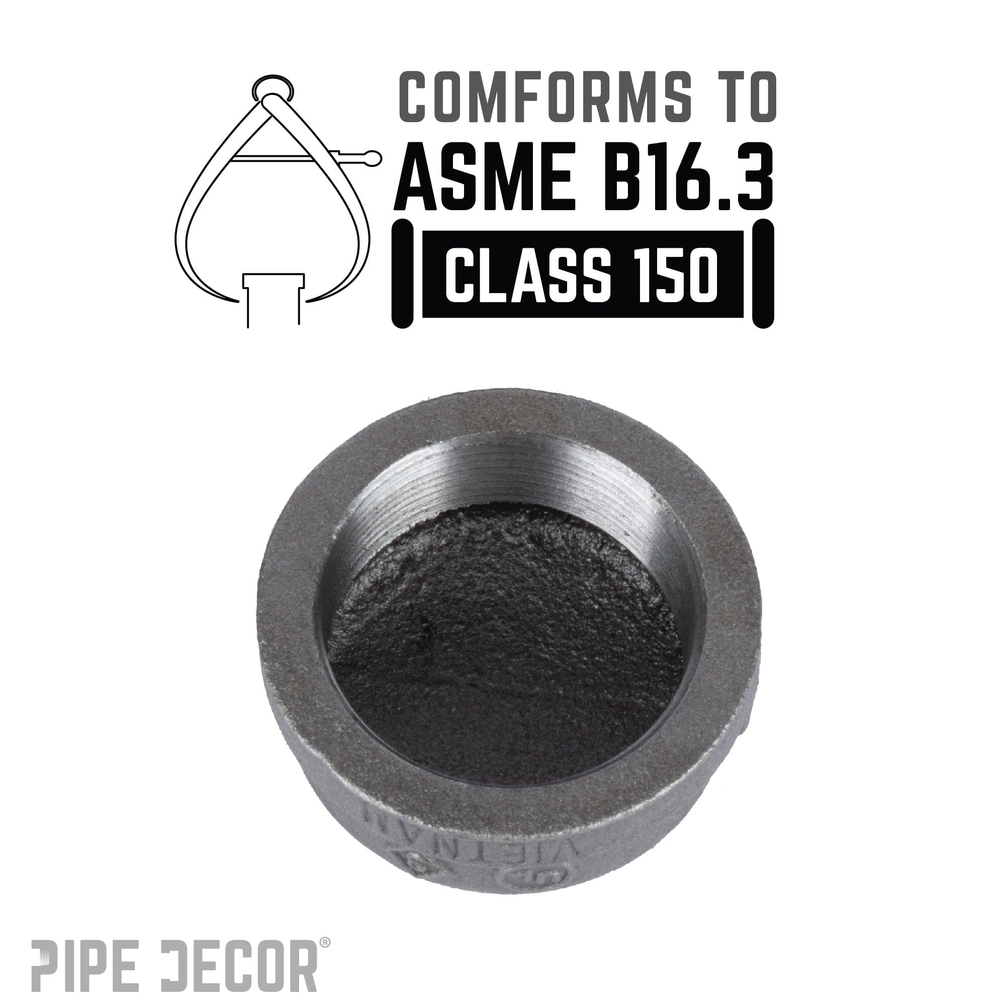 1 1/2 in. Black Cap