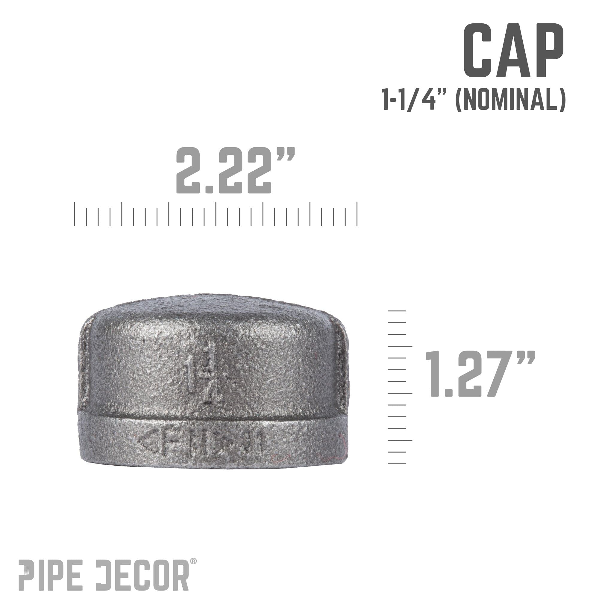 1 1/4 in. Black Cap