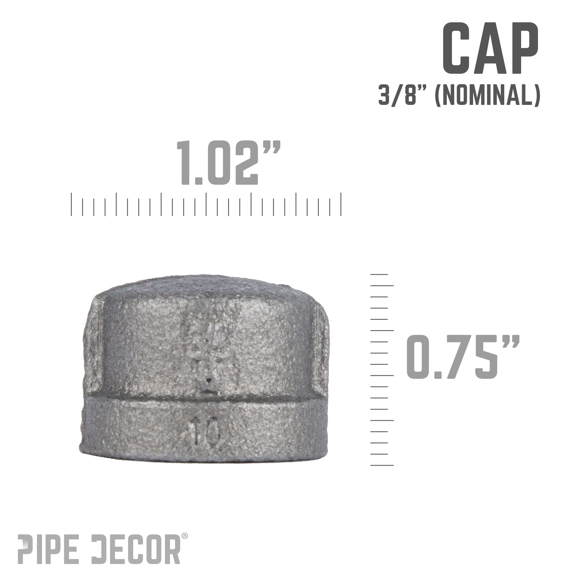 3/8 in. Black Cap