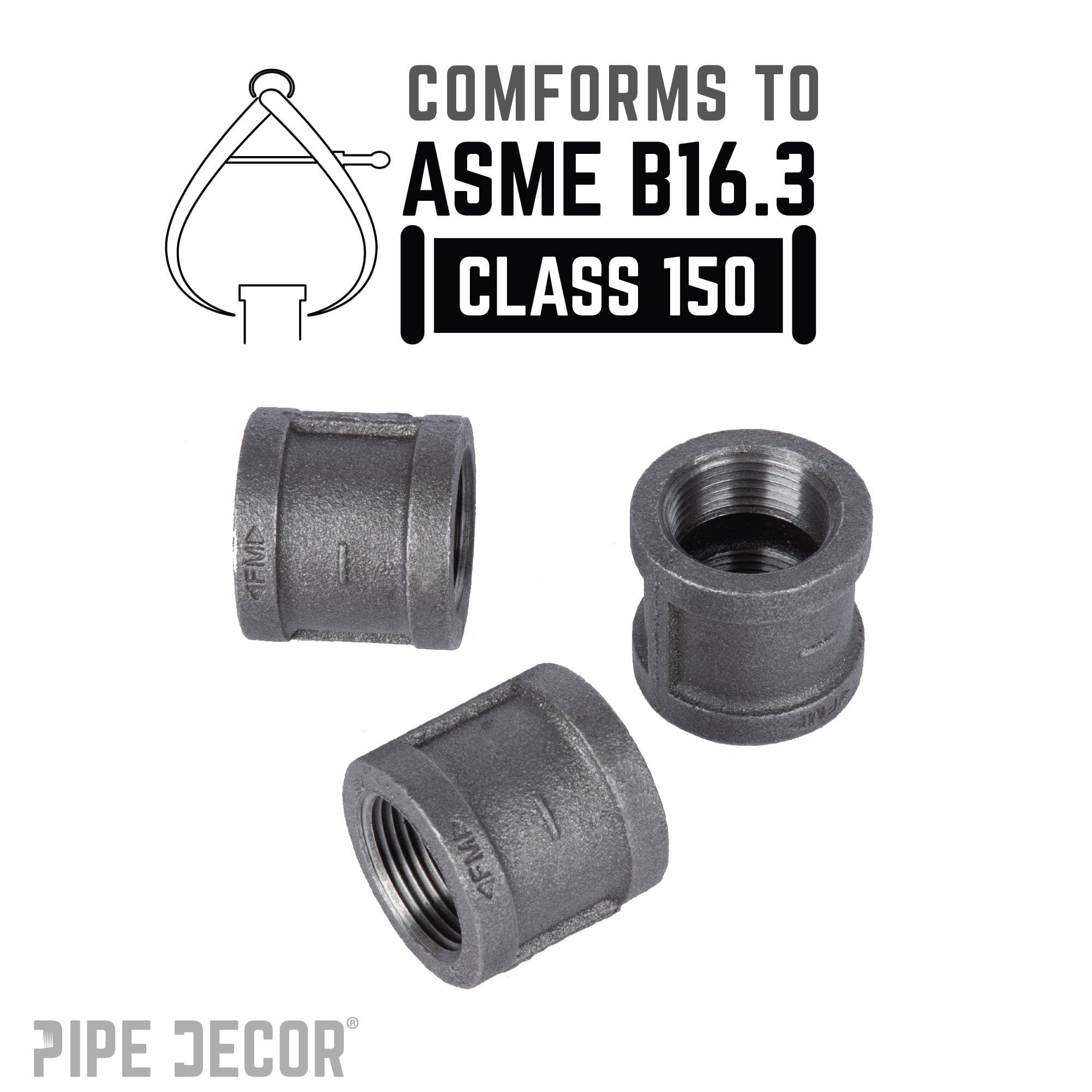 1 in. Black Coupling