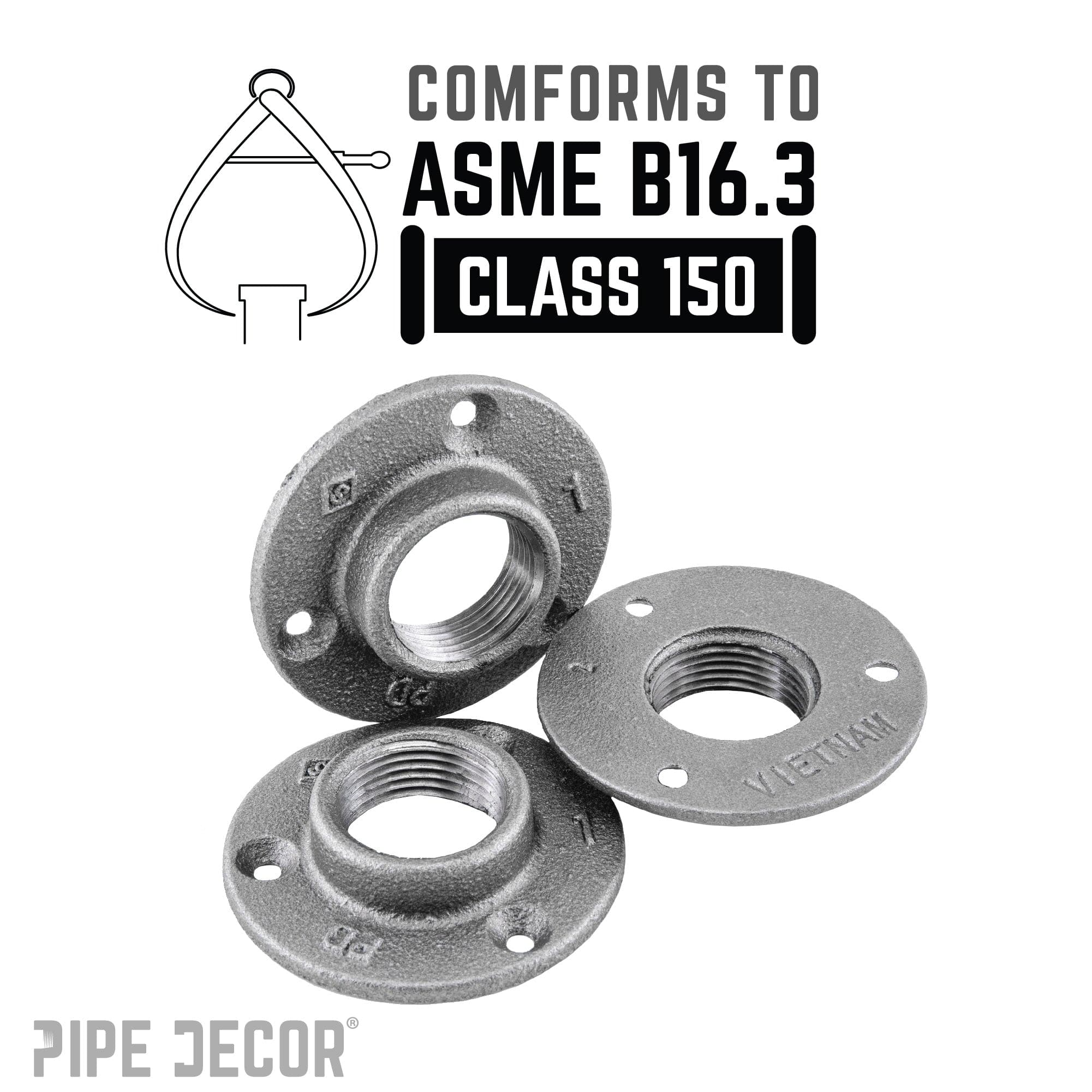 1 in. Black Mini Flange