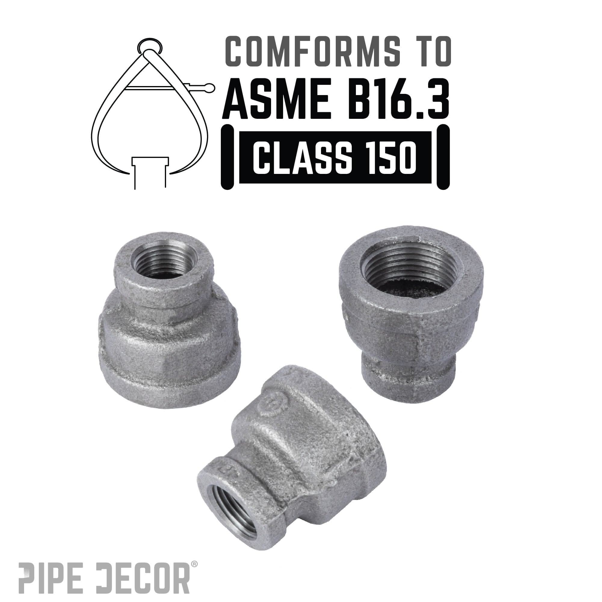 1 1/2 in. x 1/2 in. Black Reducing Coupling