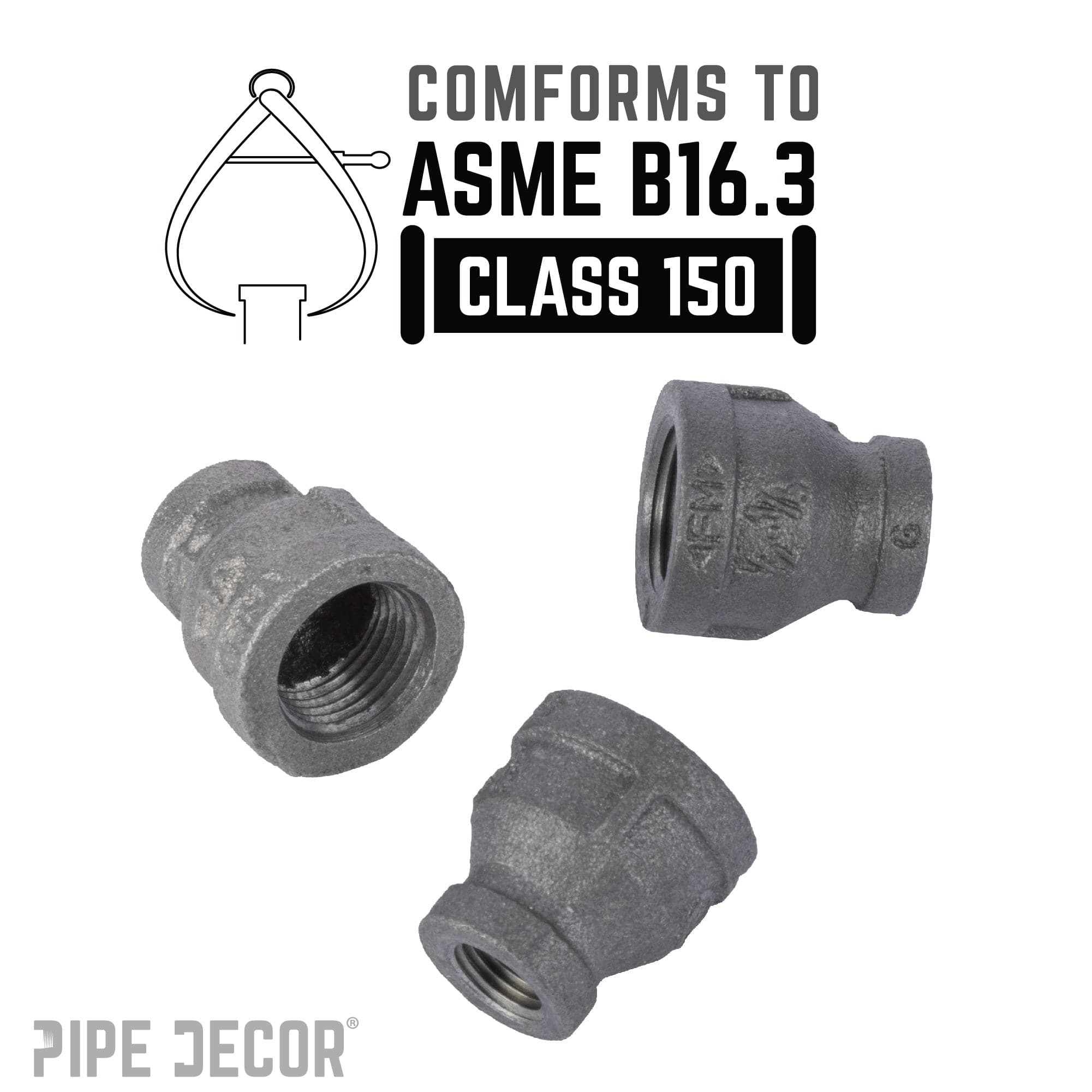1/2 in. x 1/4 in. Black Reducing Coupling