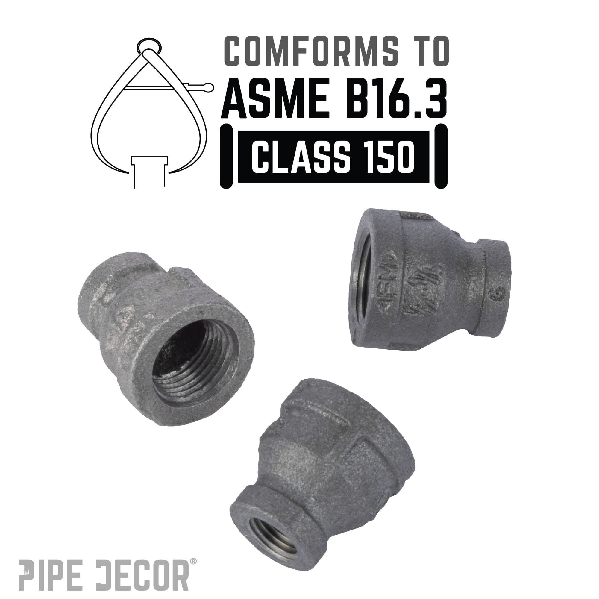1/2 in. x 1/4 in. Black Reducing Coupling