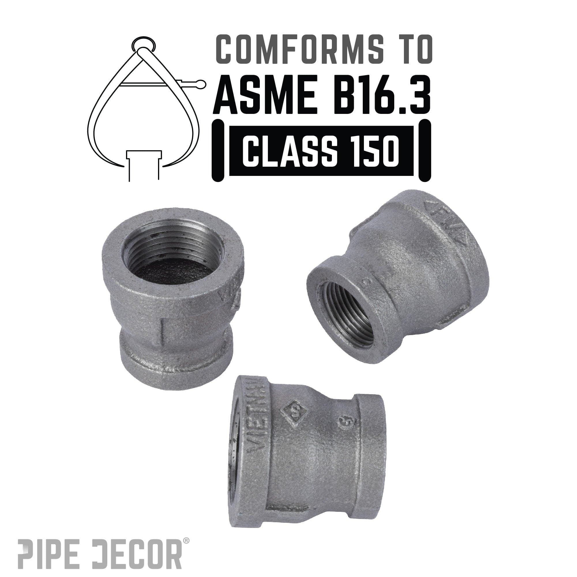 2 in. x 1 1/4 in. Black Reducing Coupling