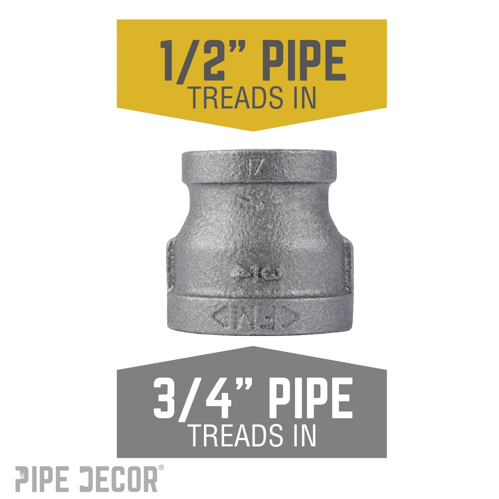 3/4 in. x 1/2 in. Black Reducing Coupling