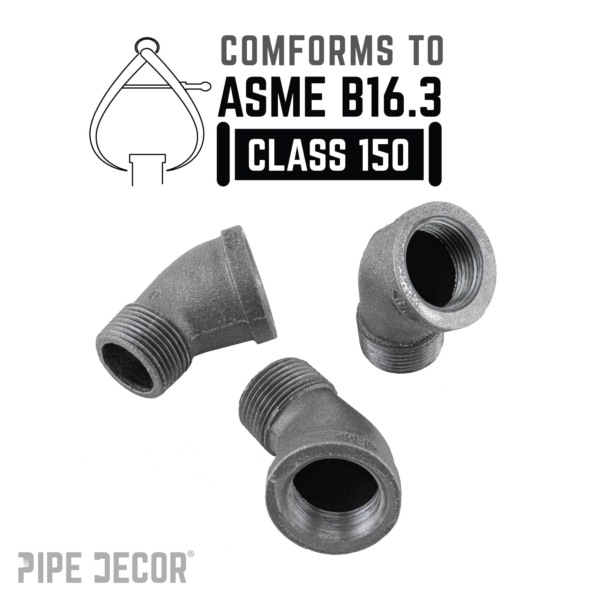 1 1/2 in. Black 45 Degree Street Elbow