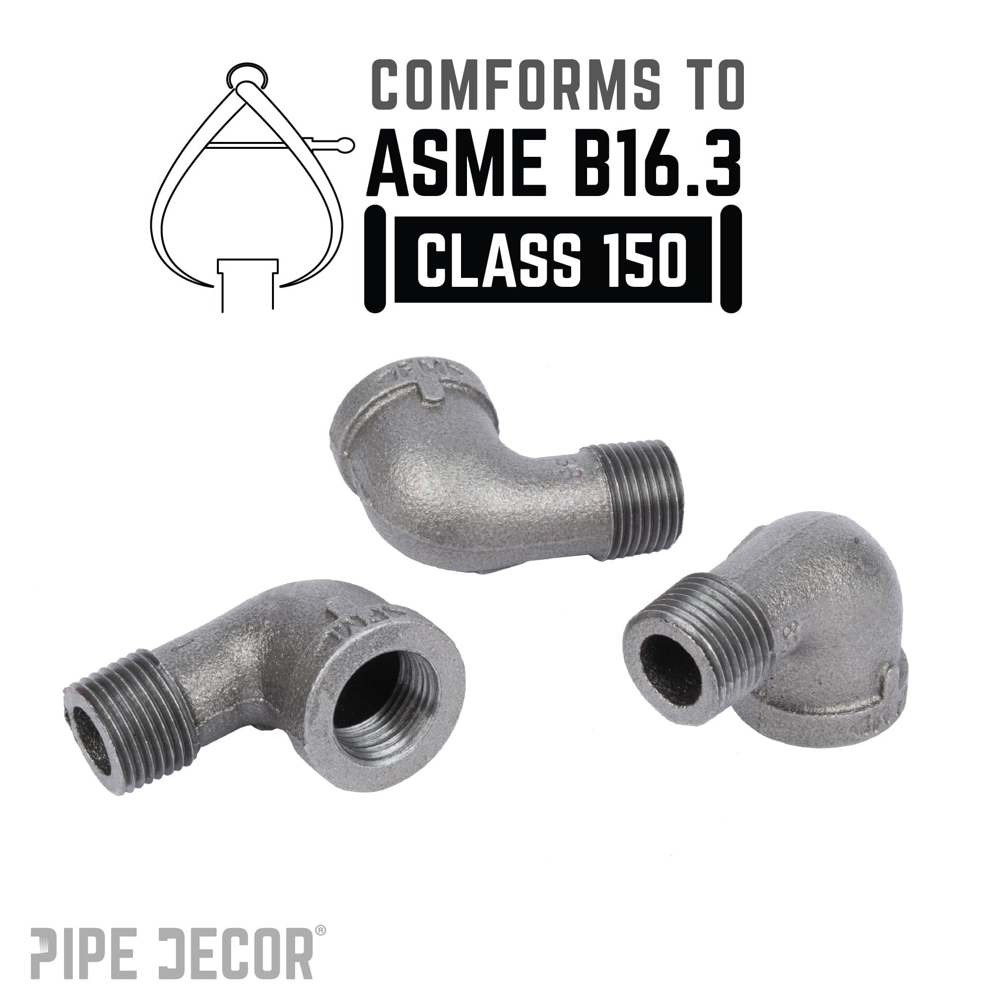 3/8 in. Black 90 Degree Street Elbow