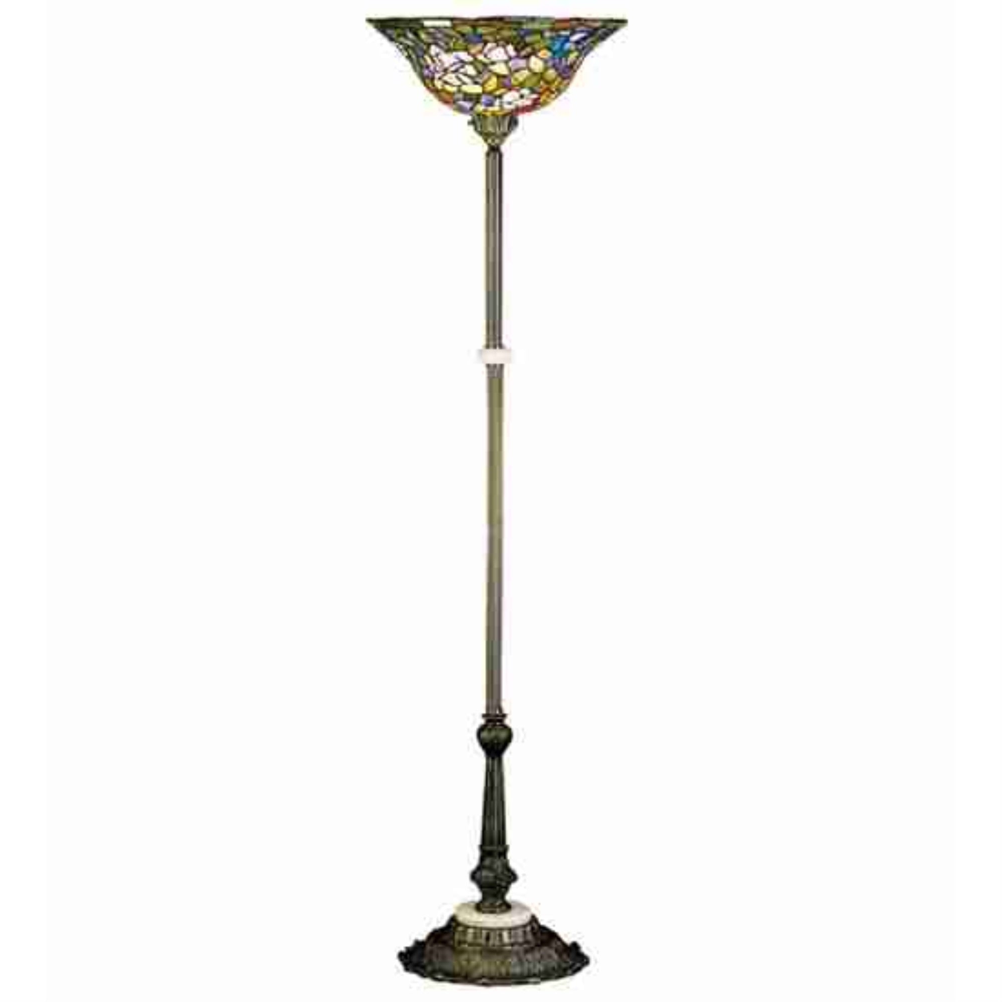 68 inchH Tiffany Rosebush Torchiere